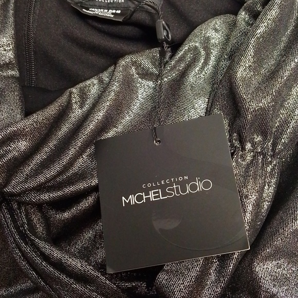 NWT Michel Studio collection dress 16 metalic  glitter off shoulder. Night out - Picture 4 of 7